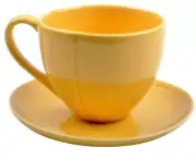 DIANE VON FURSTENBERG DVF Pebblestone Tamarind Yellow Tea Coffee Cup/Saucer New