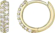 [PAVOI] 14K Gold Plated S925 Sterling Silver Post Cubic Zirconia Cuff Earrings Huggie Stud