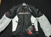 ALPINESTARS DEVON Black/White Leather Motorcycle Jacket Size US 40/EU 50