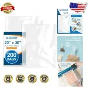 Multipurpose 20" x 30" Clear LDPE Bags - 200 Count for Shipping & Organization
