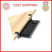 BONTEC Small Keyboard Tray Under Desk, Pull Out Keyboard & Mouse Tray with C Cla