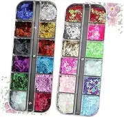 Mikinona Butterfly Rhinestones for Nails Eye Shadow Sequins Manicure Gems Glitter Stickers Makeup Sequins Set