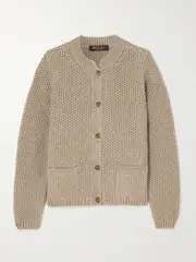 [Loro Piana] Loro Piana - Baranca Embellished Linen And Cashmere-blend Cardigan - Light brown - IT42 IT 42 Brown