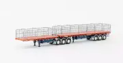 1:50 MaxiTRANS B Double Flat Top -- Orange/Blue -- Drake Truck ZT09131