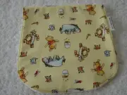 Pooh & Friends Yellow Burp Cloth Cotton Front Towelling Back Handmade