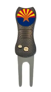 Arizona State Flag Golf Ball Marker + Premium Switchblade Divot Tool
