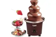 New Large 3-Tier Stainless Steel Chocolate Fondue Fountain with 0.9L Capacity