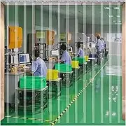 Plastic Vinyl PVC Strip Door Curtain, Clear Plastic Windshield Curtain with 3.5cm Overlap, Waterproof Soft Glass Partition for Catering and Cold Rooms.(0.9x2m 1.6mm)