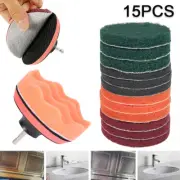 16X 4" Buffing Waxing Polishing Sponge Pads Kit Tool Set for Car Polisher Drill-