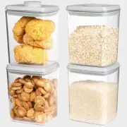 Pop Top Food Storage Containers with Lids,Kitchen Pantry 4 Pieces Set