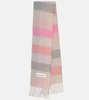 [Acne Studios] Acne Studios Checked alpaca wool-blend scarf One Size pink