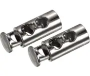 METALLIXITY Spring Cord Locks 6pcs, Plastic Double Hole Toggle Fastener Rope ...