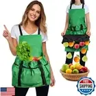 LUCKIPLUS Gardening Apron for Women and Men, Garden Aprons with Pockets and I