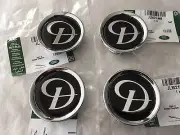 GENUINE JAGUAR DAIMLER ALLOY WHEEL CENTRE CAP BADGES NEW BLACK / SILVER JLM21968
