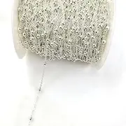 [Generic] 2 m 3.5MM Round Bead Chain Clip Bead Chain O Chain Bead Chain Necklace Bracelet Earrings Accessories Making Permanent Jewelry kit(G)