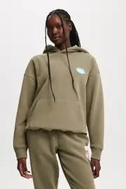 [Body] Body - Plush Premium Graphic Hoodie - Jungle green/bwc interlaced L JUNGLE GREEN/BWC INTERLACED