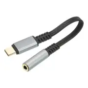USB Type C to 3.5mm Headphone Jack Adapter USB C to Aux Audio Cord 6" Grey