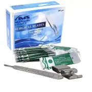 100 Surgical Sterile Blades #10R+Scalpel Knife Handle #3 Graduated+Blade Remover
