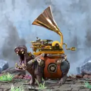 Mechanical Party Studio Hippopotamus Musician Metal Assemble Model Building Toys