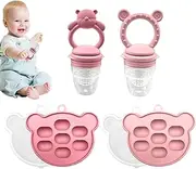Baby Food Feeder | Silicone Fruit Food Feeder Pacifier - Ice Cup Mold Design Teething Relief Toy Dishwasher Safe Teeth Grinding Tool for Banana