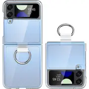Samsung Galaxy Z Flip 4 5G Transparent Case With Ring Clear Fullbody Cases Covers & Skins
