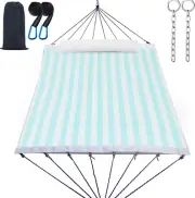 14Ft Two Person Outdoor Hammock, Portable Camping with Folding Steel Spreader Ba