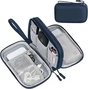 FYY Electronic Organizer, Travel Cable Organizer Bag Pouch Electronic Accessories Carry Case Portable Waterproof Double Layers All-in-One Storage Bag for Cable, Cord, Charger, Phone, Earphone Navy