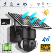4G Construction Site Camera PTZ Security Solar Powered Flood Light PIR+SIM Card