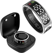 Smart Ring with Display Heart Rate Monitor Fitness Ring Step Counter Sleep Tracker Health Rings Calories Fitness Tracker for Android iOS