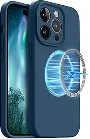 [OTOFLY] Designed for iPhone 14 Pro Case, [Compatible with MagSafe] Liquid Silicone Case, Upgraded Camera Protection, 6.1 inch (Storm Blue)