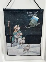 Snowman Star of Wonder Star of Night Star of Bethlehem Tapestry Wall Hanging NEW