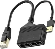 Gigabit RJ45 Network Splitter Adapter, 1 to 4 Ethernet Splitter 1000Mbps High