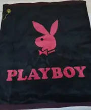 18x16 Terrycloth Playboy (Bunny) Logo Golf Towel w/ Gold Grommet Hook Pink Black