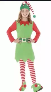 Merry Elf Costume, Kids Medium Ages 5-8 5-Piece Set Adorable- New!!