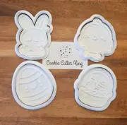 Easter Cookie Cutter & Embosser Set - Egg, Chick, Bunny, Basket