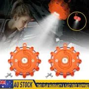 2PC Road Warning Beacon LED Emergency Roadside Flashing Safe Strobe Flares Light
