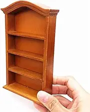 EatingBiting Adult scene 1:12 Handmade Dollhouse Miniature Furniture Wooden Bookcase Wood Shelf Cabinet Mini Wooden Pretend Play Four Floors Bookshelf Toy Dollhouse Furniture Accessory Doll House Deco