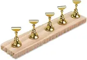 Magnetic False Nail Tip Practice Stand Holder Nail Art Display Showing Shelf Nail Salon Tools Gold
