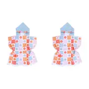2x LVD Kids Microfibre Poncho Towel w/ Bag Quick-Dry Bath/Beach 70cm Crayon