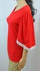 Lauren by Ralph Lauren Orange Peasant Top With Eyelet Trim Sleeves~NWT
