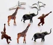 JUNGLE BRADS Safari Elephant Giraffe Monkey Scrapbooking Stamping Card Making