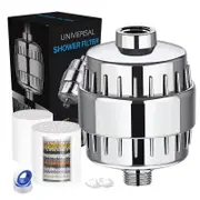 20-Stage Shower Head Filter, Showerhead Filter For Hard Water, High Output Shower Water Filter With 3 Replaceable Filter Cartridges For Removing Chlorine