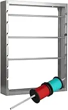 yeshine Wire Spool Rack,Wall-Mounted Ribbon Organizer,Cold-Rolled Steel Wire Cable Dispenser with 4 Adjustable Rods Wire Holder Steel Cable Storage Organiser for Electrical Industrial Retail Use