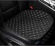 BerSzero 1 PC Car Seat Cover Auto Cushion Vehicle Front Seat Chair Cover Protective Mat pad for Baby, SUV, Skin-Friendly Golden Embroidery Thread (Black-Front)