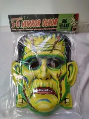 Retro-a-go-go! 3-D Horror Decor Oversized 19" Big Frankie Mask New "Frankenstein