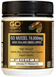 Go Healthy GO Mussel NZ Green Lipped Mussel 19,000 HIGH STRENGTH 300 Capsules