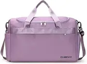 Large Capacity Travel Bag Portable Dry Wet Separation Fitness Bag Men's Diagonal Training Bag Fashion Yoga Bag-Purple