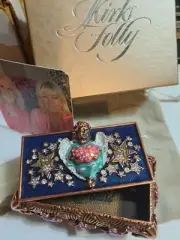 Kirks Folly Angel Heart Trinket Box & Angel Necklace Pendant Rose Gold Tone NIB