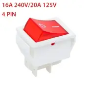 Rocker Switch 16A 240V 20A 125V Red ONOFF Double Pole with Illumination
