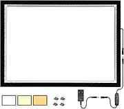WELZK 10000+ LUX High Bright Light Pad A2, 3 Colors Light Board with UL Adapter. 10 Levels/Stepless Dimming for Diamond Painting, Tracing, Drawing, Sketching etc